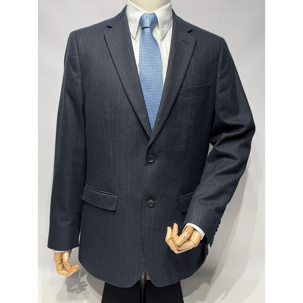 Banana Republic Navy Blue Pinstripe Blazer Tailored Slim Fit Men's Size 44R